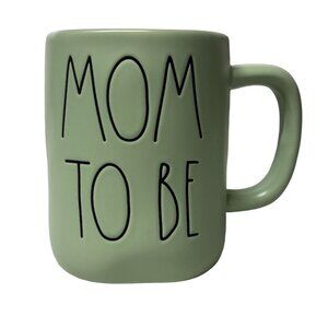 Rae Dunn MOM TO BE Mug Green Ceramic Tea Coffee Cup Baby Shower Gift